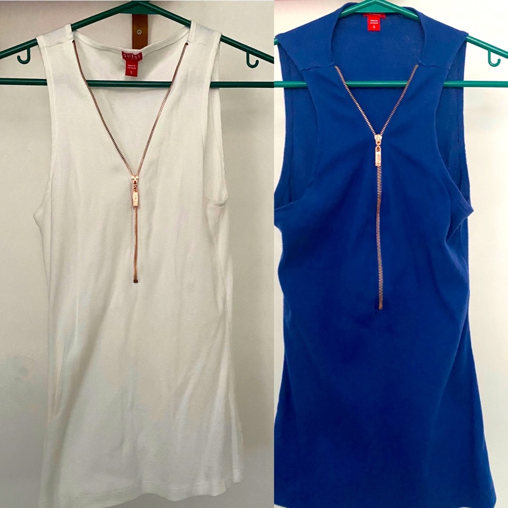 Guess half zipper tops